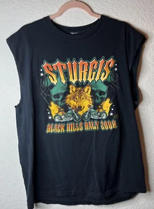 2008 Black Hills Rally Sturgis SD. Black double sided skulls wolves motorcycles - Picture 1 of 5