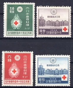 Japan 1934 kompletter Rotkreuz Satz JSCA C57-C60 sauber MNH OG - Bild 1 von 2