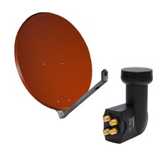Gibertini 75-80 cm ALU DIGITAL Sat Anlage Schüssel Spiegel Antenne + Quad LNB 4K