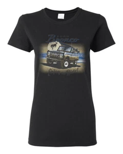 Vintage Ford Bronco Enjoy The Ride Cars and Trucks Women Graphic Shirt - Picture 1 of 11