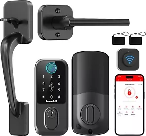 Hornbill WiFi Smart Deadbolt Lock: Front Door Lock Set Keyless Entry with Handle - Picture 1 of 8