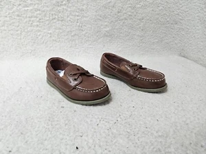 NCCB Boys Loafers 11 Brown Leather Slip on Low Top Casual Mocassin Dress Shoes - Picture 1 of 18