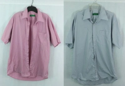 CARVEN PARIS Hombre XL Manga Corta Botón Camisas Frontal Logo Diseñador Lujo  Foto 1 de 4