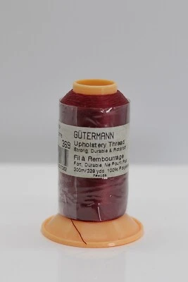 Gutermann Upholstery Thread 328 Yards 100% Polyester Rotproof color 369 Burgundy - Image 1 of 2