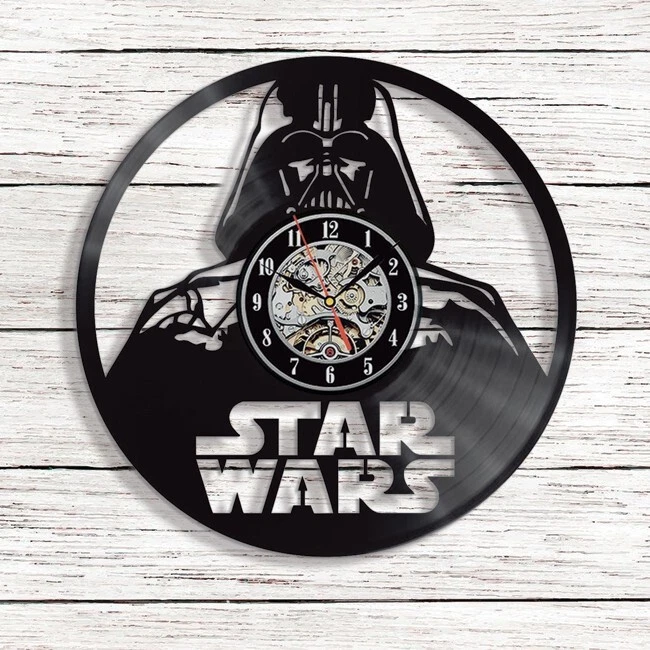 STAR WARS DARTH 12" Disco de Vinilo Diseñado Reloj de Pared Decoración Arte de Pared Decoración del Hogar Foto 1 de 3