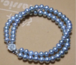 7.5-8" AAA+ 7-8MM NATURAL SOUTH SEA GRAY PEARL BRACELET FASHION BRACELETS - Picture 1 of 4