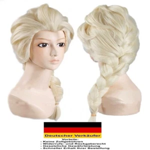 C24 - Eiskönigin Perücke Elsa Blond Prinzessin Haar Kostüm Kinder Damen Karneval - Bild 1 von 1