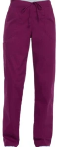 NEW Women's XL Stretch Medical Nurse Drawstring Bottoms Pants - WINE - Picture 1 of 2