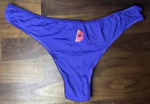 Vtg Delicates Thong Panties Sz 8 Satin Purple Shiny Second Skin Nylon RARE - Picture 1 of 4