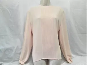 Liz Claiborne Collection Blouse Blush Crewneck Front details Long Sleeves Sz 10 - Picture 1 of 9