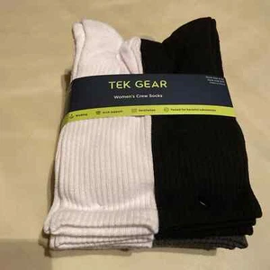 NEW Women's Tek Gear 10 Pack Crew Socks Size 9-11 Shoe 4-10 Black, Gray, White - Picture 1 of 7