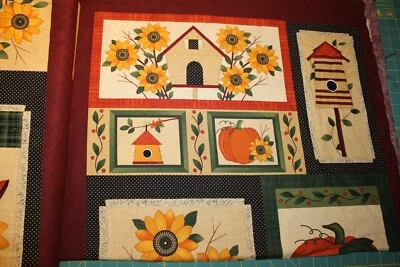 Harvest Song Panel by Cheryl Haynes for Benartex Fabric by 100% Cotton Pumpkins - Image 1 of 4