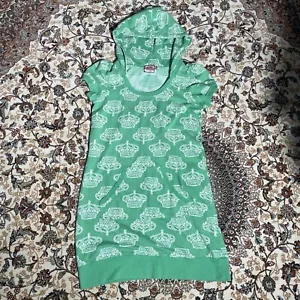 Juicy Couture Adult Large Pullover Green Crown Print VTG - Picture 1 of 13