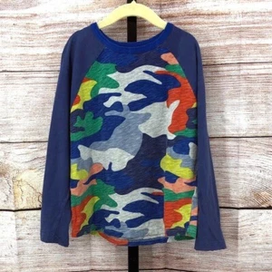 Boden Blue Camo Long Sleeve T-shirt Size 8 (M) - Picture 1 of 8