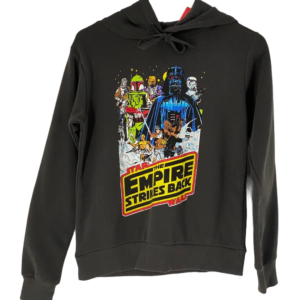 Junior Girl XS Star Wars Empire Strikes Back Hooded Sweatshirt Black Strw0195