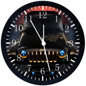 Jeep Wrangler Black Frame Wall Clock E179 - Picture 1 of 1