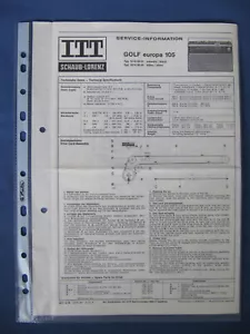 ITT Schaub-Lorenz GOLF europa 105 - Servicemanual - Bild 1 von 1