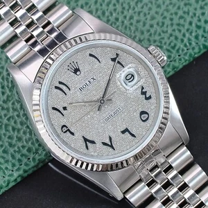 Rolex Mens Datejust 16234 18Kw Gold & Steel Diamond Dial Fluted Bezel 36mm Watch - Picture 1 of 20
