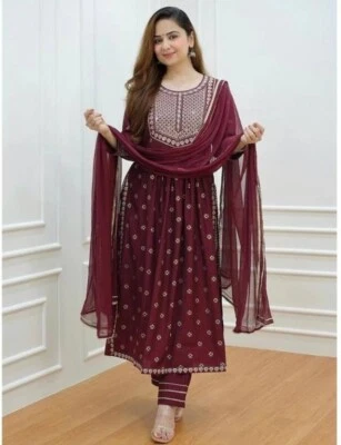 PINK GALAXY Tunika Kurti Indisch Pakistanisch Anarkali Set Damen Kleid Bollywood Salwar K...