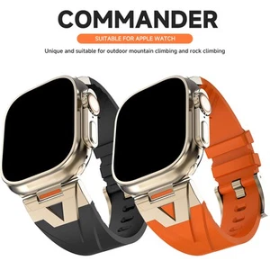 Connettore metallo cinturino gomma silicone per Apple Watch Ultra/10/9/8/7/SE/6/5/4/3/2 - Foto 1 di 20
