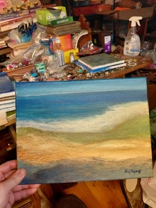 Tranquil Seaside Canvas Art 12x9" Joey Haynes - Foto 1 di 2