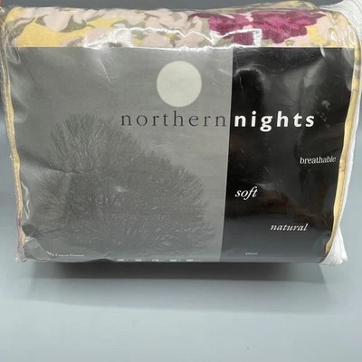 Juego de sábanas Northern Nights amarillo floral de franela de algodón Queen 4 piezas NUEVO Foto 1 de 4