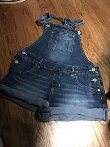 Jordache Bib Overall Denim Shorts embellish stretch Girls SZ XXL/2XG (18) - Picture 1 of 6