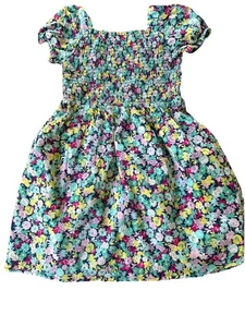 Little Girls Gap Kids Floral Dress Size M 7/8 Empire Waist Stretchy Upper Lined - Picture 1 of 2