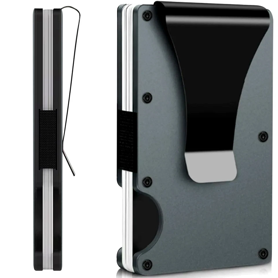 EDGE Para hombres Bloqueo RFID Delgado Clip para Dinero Billetera Minimalista Portatarjetas Identificación Foto 1 de 1