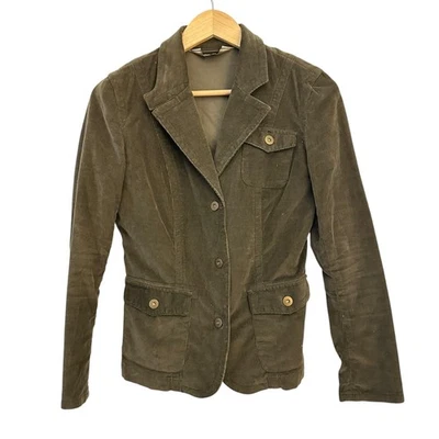 Blazer Eddie Bauer Caqui Verde Ejército Elástico Abotonado Pana Talla 2 Pequeño Foto 1 de 4