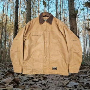 Vintage Sandy River Workwear Duck Canvas Jacket M Quilt Lined Corduroy Collar - Picture 1 of 11