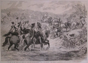 AN ARMY ON THE MARCH THE REARGUARD BY JOHN GILBERT 1863 ILLUSTRATED LONDON NEWS - Picture 1 of 2