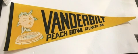 VINTAGE VANDERBILT COMMODORES FELT PEACH BOWL BANNER/ PENNANT 29" FREE SHIPPING! Cover