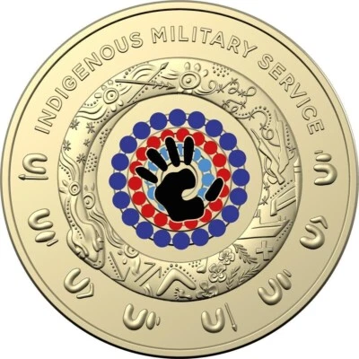 Servicio Militar Indígena 2021 Moneda de Dos Dólares $2 Color IMS Australia - UNC Foto 1 de 4