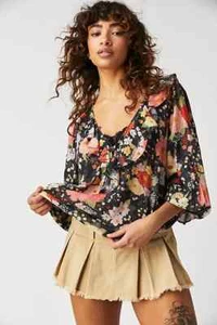 New Free People Spell & Gypsy Sangria Blouse Sz Large - Picture 1 of 8