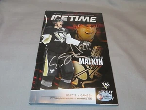 Evgeni Malkin Signed Pittsburgh Penguins ICETIME Game Program Beckett BAS COA 1A - Picture 1 of 6