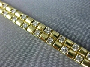 5.25Ct Round Cut Simulated Diamond Men's Tennis Bracelet 14k Yellow Gold Plated - Picture 1 of 7