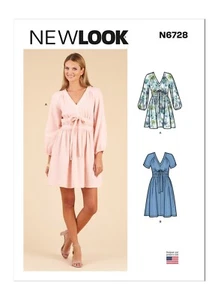 Vestido de señoritas New Look 6728 patrón de costura en dos longitudes, talla 6-18, nuevo sin cortar - Imagen 1 de 6