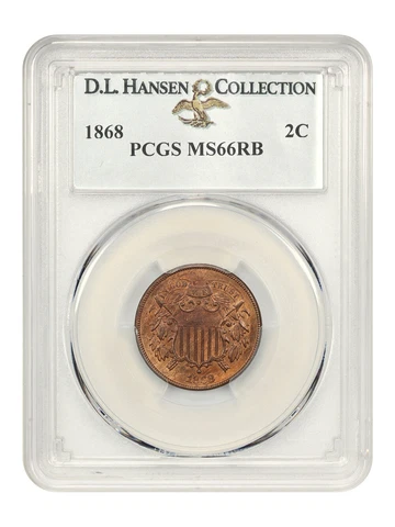 1868 2c PCGS MS66 RB ex: D.L. Hansen Cover