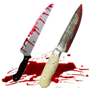 Bloody Kitchen Plastic Knife Halloween Horror Fancy Dress Accessory Costume - Picture 1 of 3