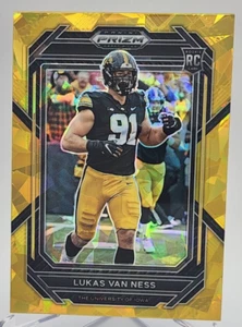 2023 Prizm Draft Picks #181 Lukas Van Ness Gold Cracked Ice RC Rookie Packers! - Picture 1 of 2