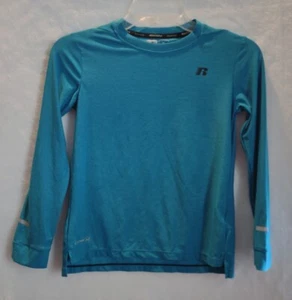 Russell Dri Power 360 Boys Solid Teal Long Sleeve T Shirt SZ Medium 8 - Picture 1 of 6