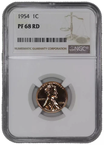 1954 PROOF LINCOLN WHEAT CENT PENNY 1C NGC CERTIFIED PR PF 68 RD SPOT HAZE FREE Cover