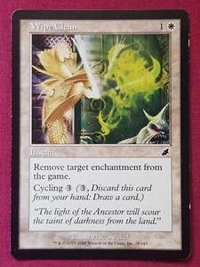 Magic The Gathering SCOURGE WIPE CLEAN white card MTG - Picture 1 of 2