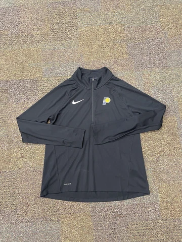 Nike NBA Indiana Pacers Men’s Size Large Black Activewear  1/4 Zip Coach Shirt Cover