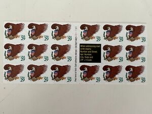 Scott #2596 29c Eagle & Shield Booklet of 17 stamps, Green letters