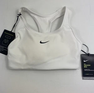 Nike Medium Pad Sports Bra in White & Black Size XS - Picture 1 of 2