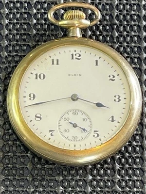 1921 Elgin Grade 291 Pocket Watch Model 7 16s Engraved Gold Filled Case Repair - Image 1 of 4
