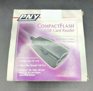 PNY Single Slot USB CompactFlash Flash Memory Card Reader Transfer Disc TESTED - Picture 1 of 5