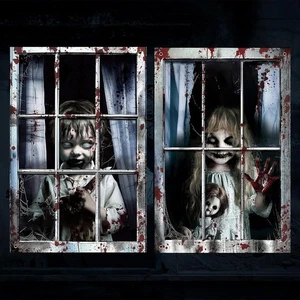 SPERMUOY Halloween horror Deko Fensterbilder 2 Stück Gruselig A  - Bild 1 von 7